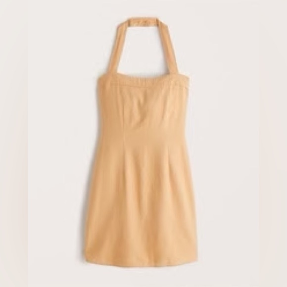 Abercrombie & Fitch Dresses & Skirts - Abercrombie & Fitch Halter Linen-Blend Mini Dress; orange; size Small